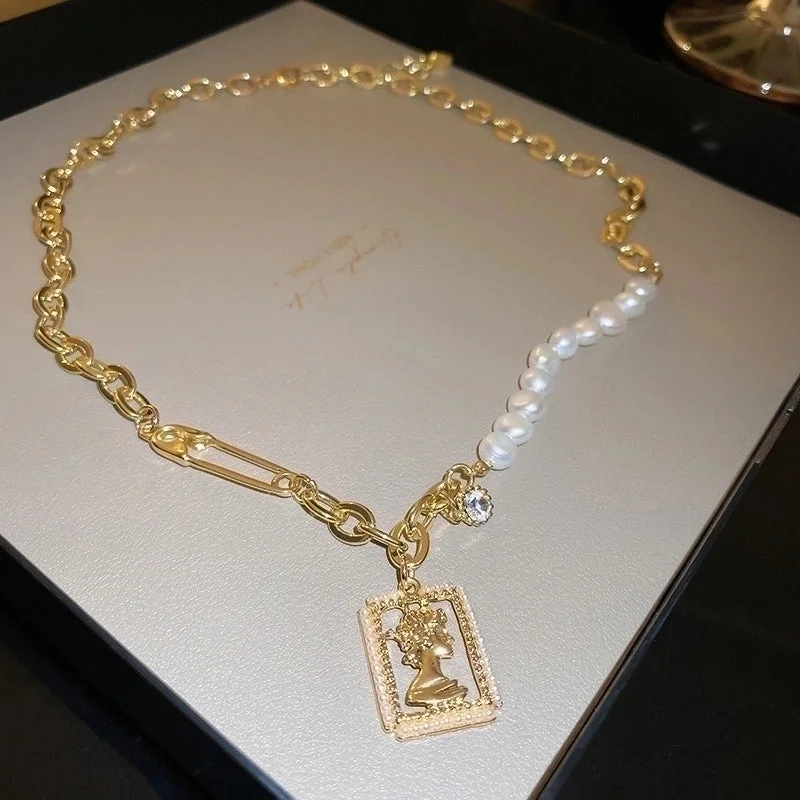 20# Necklace-Golden Pearl (Real Gold Plating)