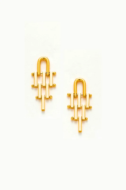 Geometric Stud Earrings-Marigold 18k Gold Drop Earrings