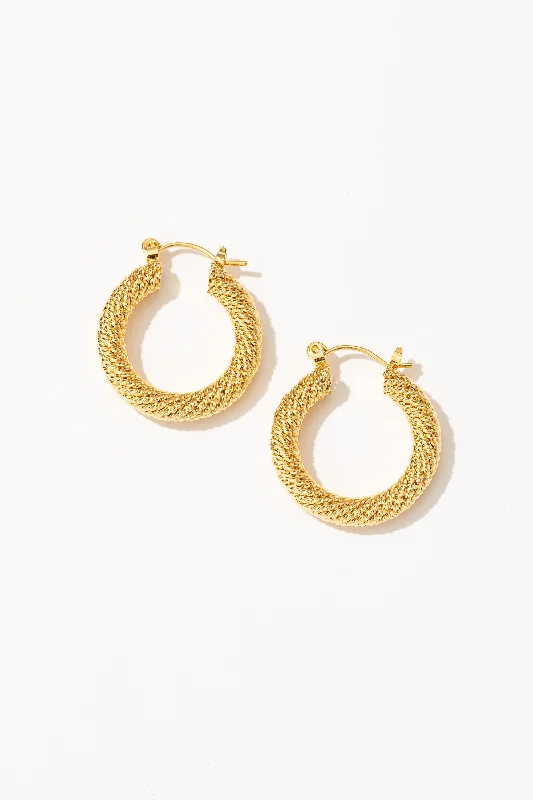 Silver Chain Earrings-Blaze Twisted Hoop Earrings