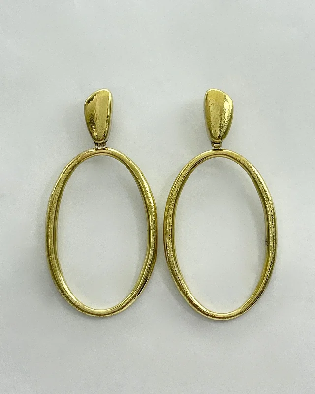 Modern Drop Earrings-Vaubel Designs Oval Irregular Pod Top Earrings