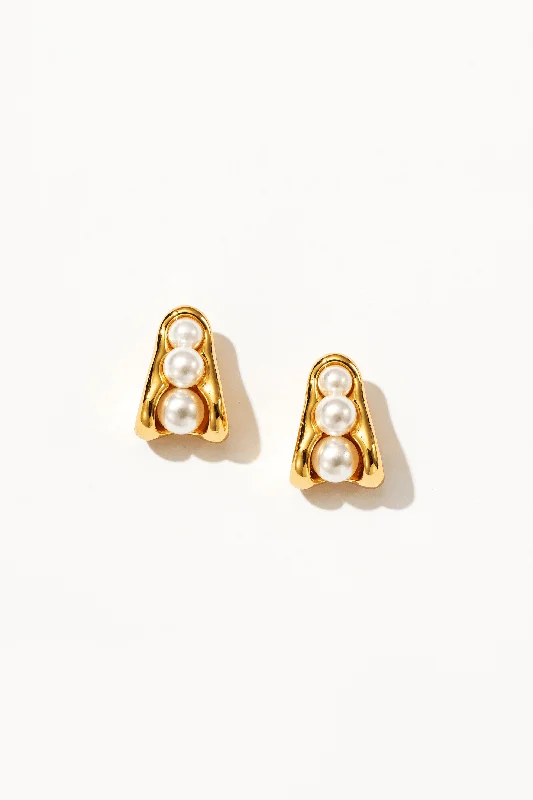 Minimal Stud Earrings-Paisley Twisted Pearl Stud Earrings