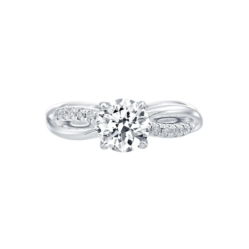 Designer Engagement Rings-Lincoln Park Round Center With Diamond Twist Wedding Ring