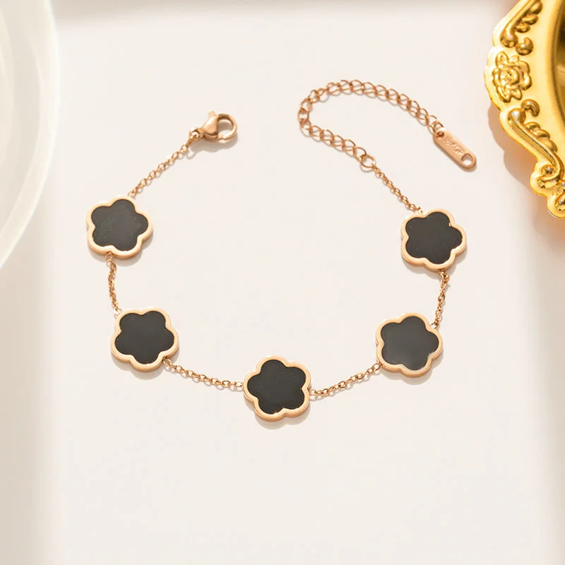 967 Black Shell Bracelet Rose Gold