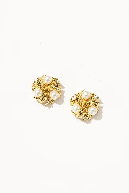 Pearl Earrings-Pearl Swirl Stud Earrings