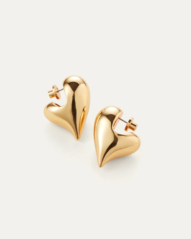 Luxury Earrings for Women-Art Heart Puff Earrings