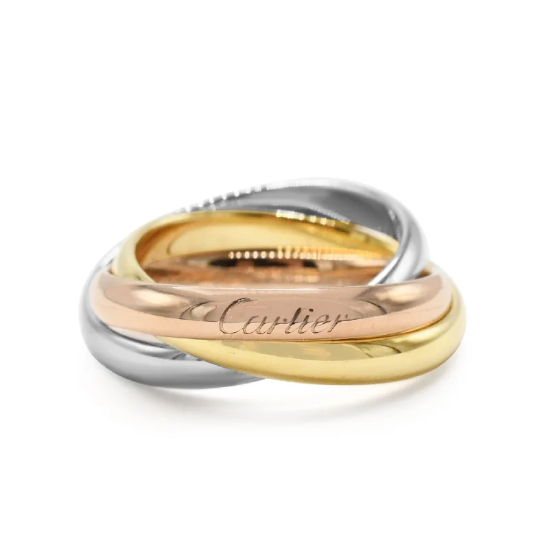 Mixed Stone Rings-Cartier Trinity Ring, Medium Model Size 55 - 18ct Three Colour Gold