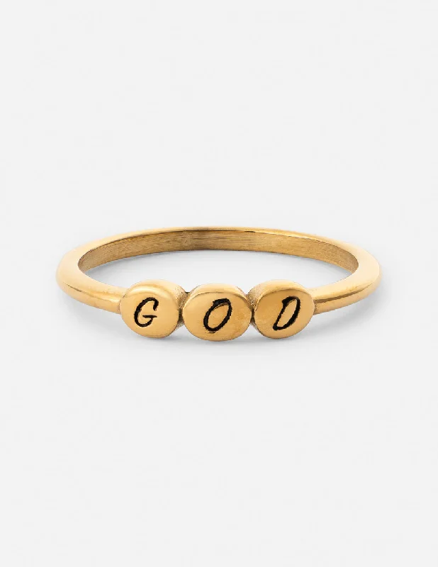 Eternity Diamond Rings-God Letter Ring