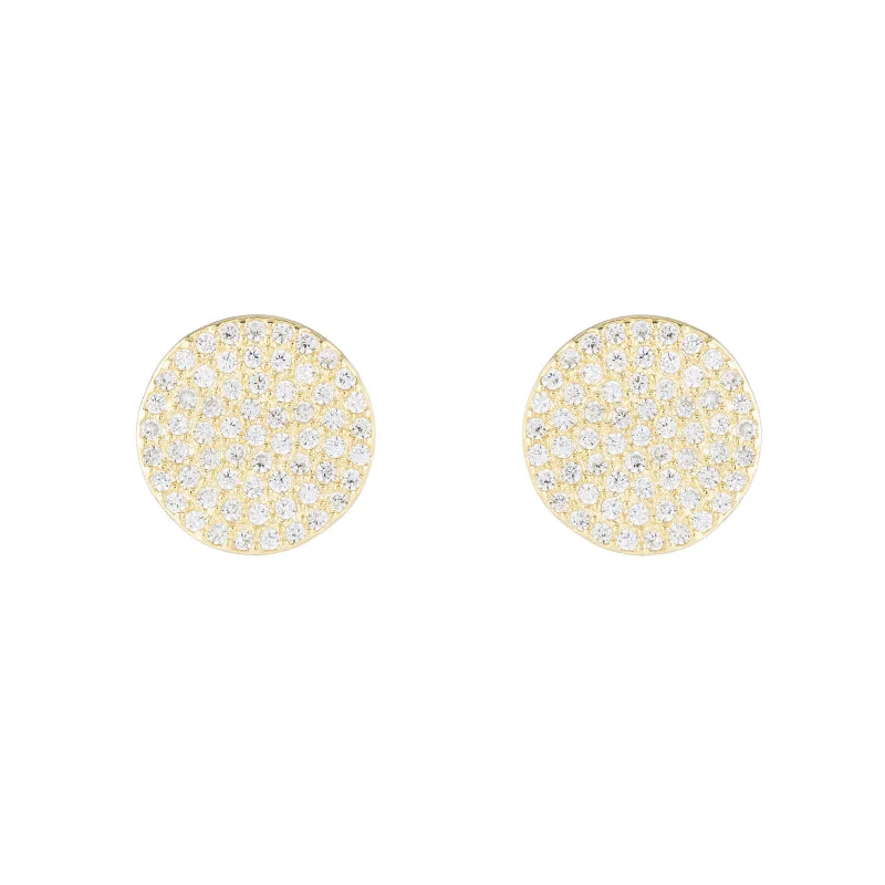 Drop Earrings-Melrose Pavé Disc Earrings