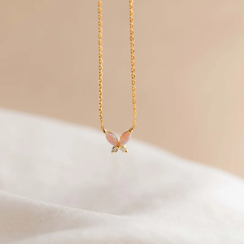 Gold and pink necklace