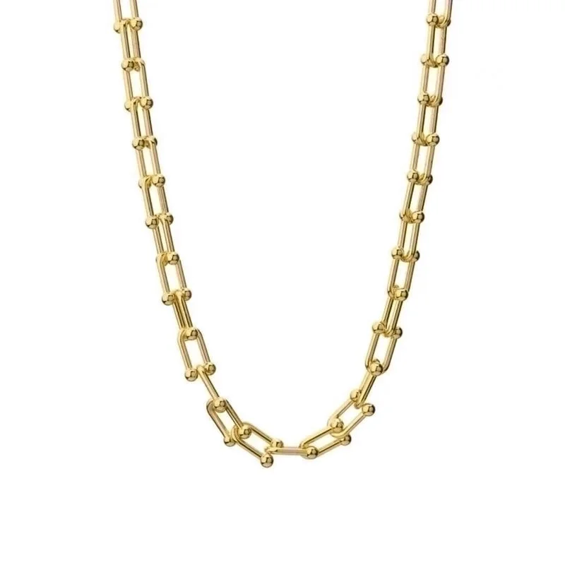 U-Shaped Buckle Necklace Gold 45 5cm