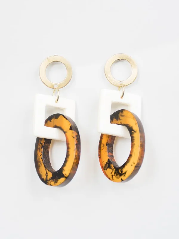 Bright Crystal Earrings-Priyanka Earrings - Tortoiseshell