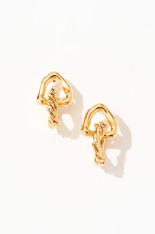 Shiny Earrings-Siren Gold Earrings