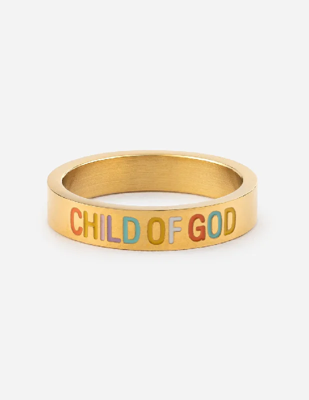 Custom Signet Rings-Gold Child of God Ring