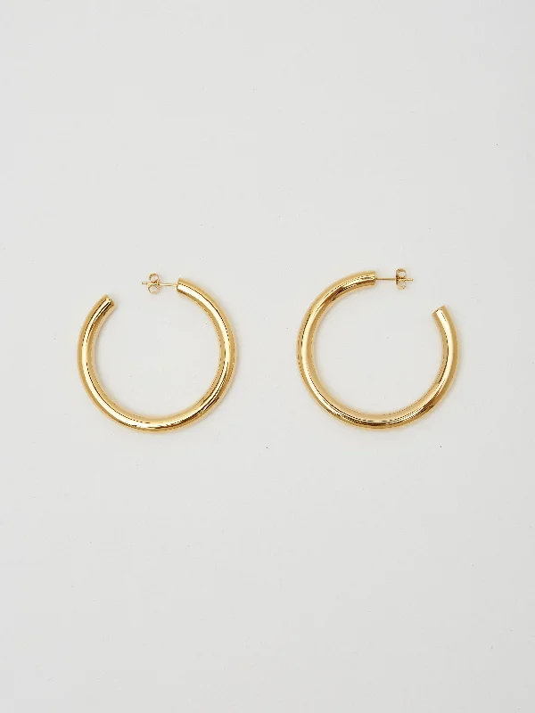 Tassel Earrings-Gold Hollow Hoops