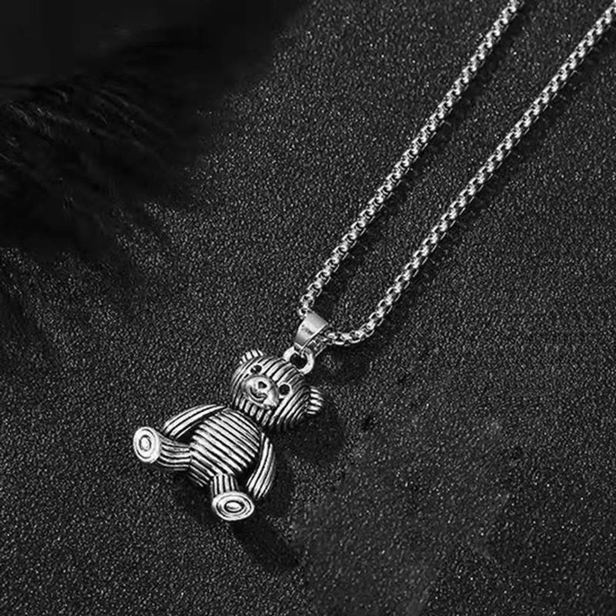 Bear-Titanium Steel Necklace 70cm