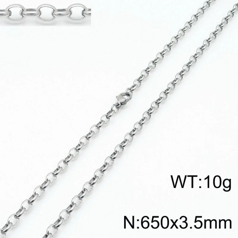 Steel Color 650 * 3.5mm = Necklace KN197299-Z