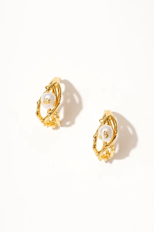 Oval Earrings-Anuket 18k Gold C Hoop Earrings