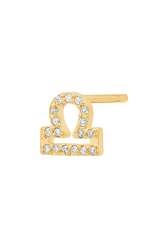 Two-Tone Earrings-Diamond Libra Earring