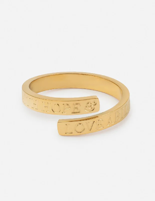 Luxury Gold Engagement Rings-Faith Hope Love Ring