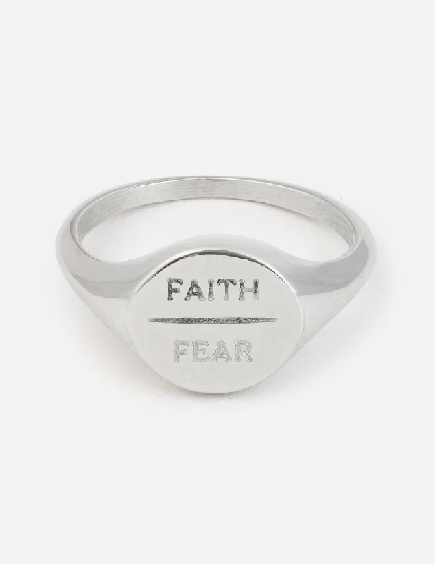 Bridal Rings-Silver Faith Over Fear Ring