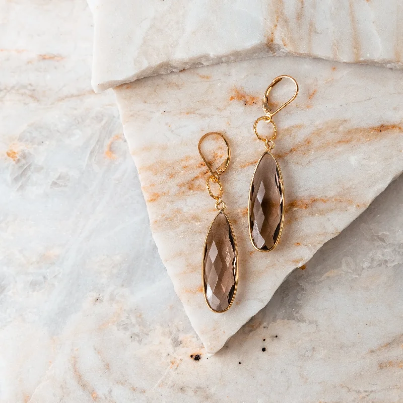 Bohemian Earrings-Francesca Gold Gemstone Earrings