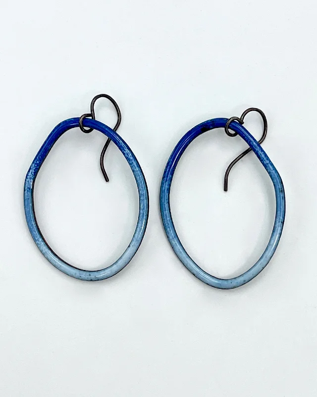 Simple Stud Earrings-Wonky Wire Enamel Earrings