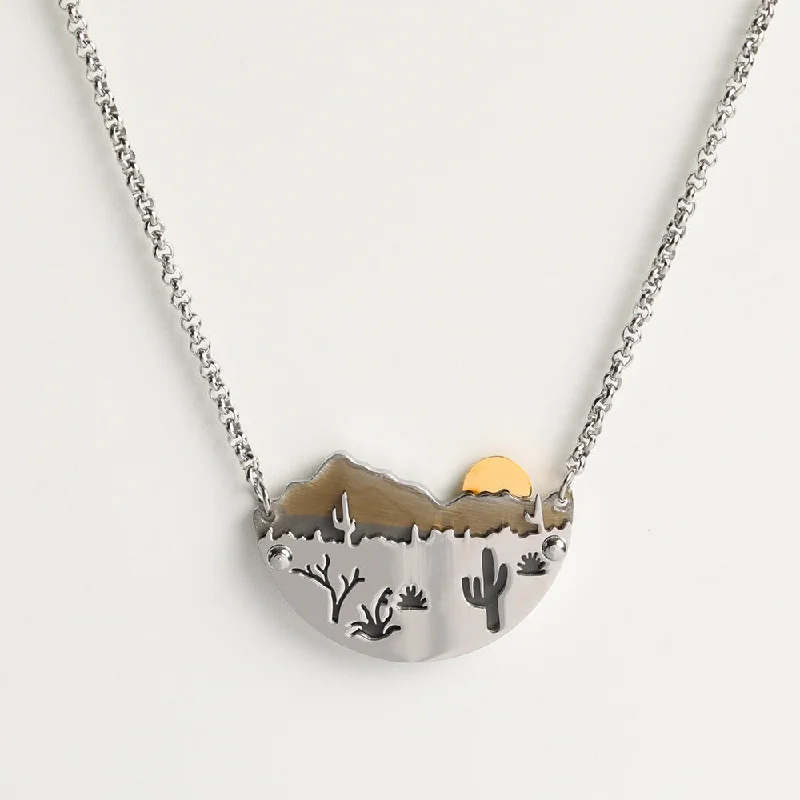 Romantic Necklaces-Geometric Stainless Steel Electroplating Necklaces