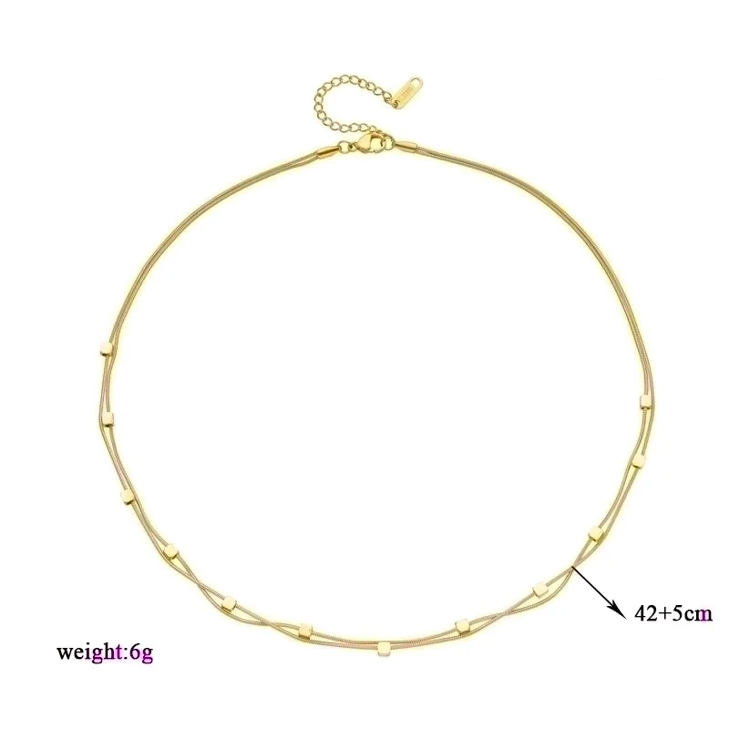 Designer Necklaces-Simple Style Geometric Stainless Steel Plating 18k Gold Plated Layered Necklaces