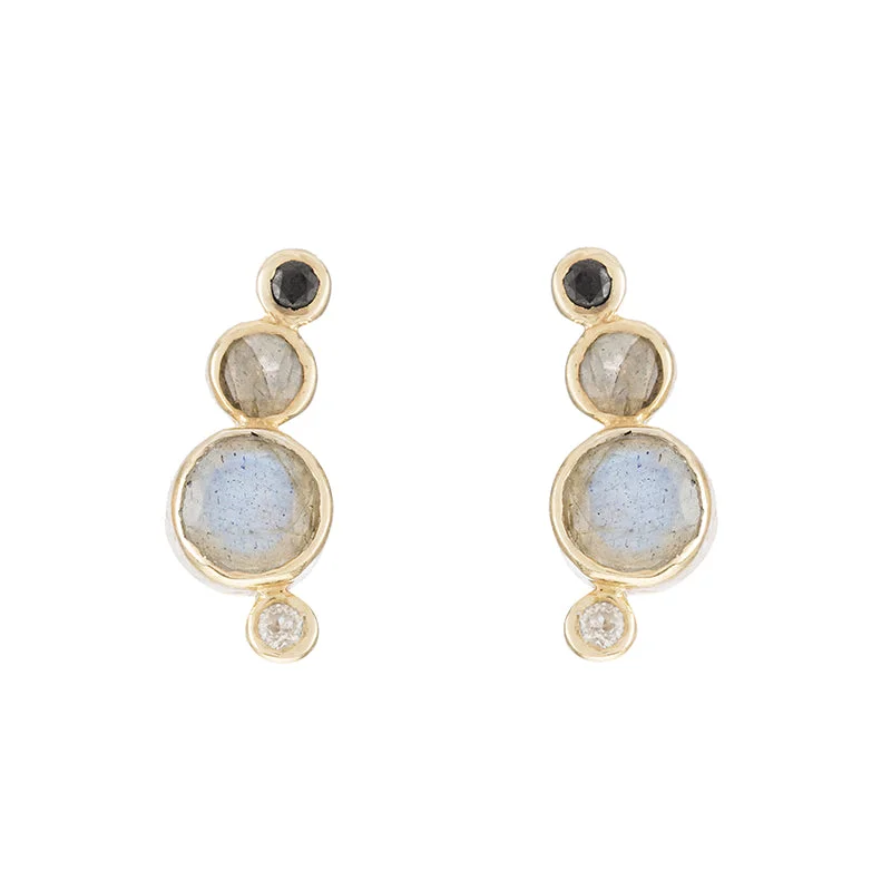 Diamond Earrings-Gemstone Ear Crawlers