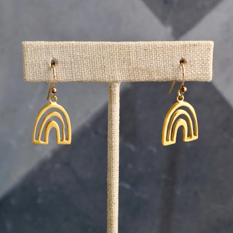 Eco Earrings-Golden Rainbow Drop Earrings