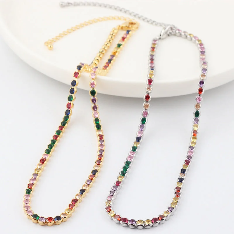 Animal Necklaces-Fashion Tennis / Diamond Line Geometric Zircon Necklaces