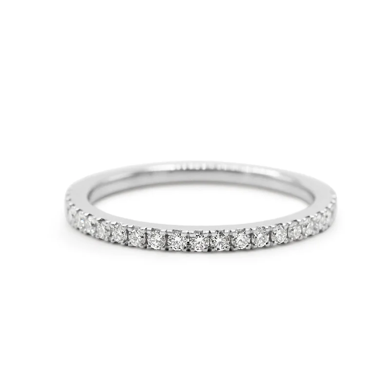 Custom Birthstone Engagement Rings-De Beers Classic Diamond Half Eternity Ring - Platinum