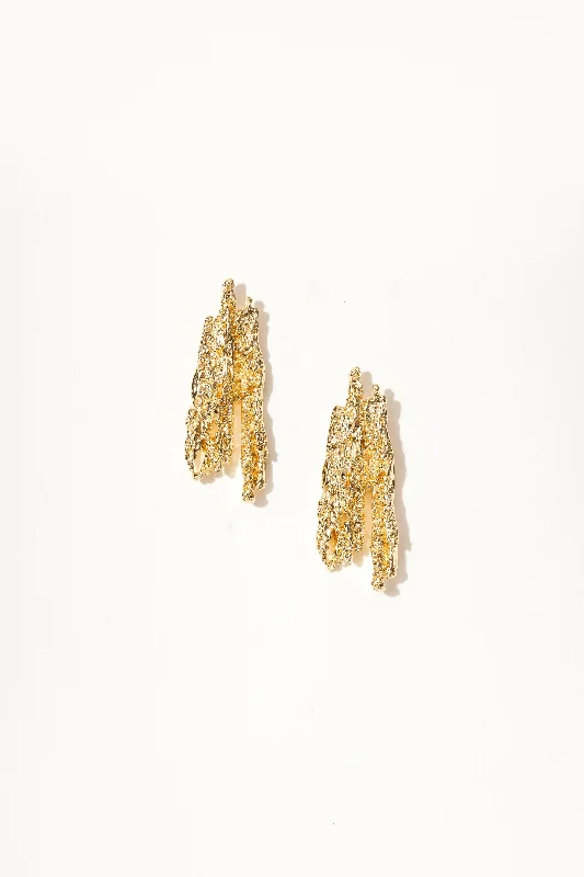 Elegant Gemstone Earrings-14K Lava Gold Earrings