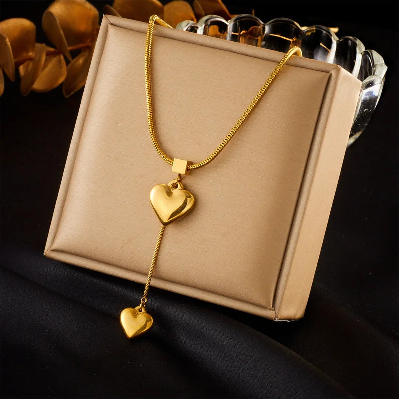 Mother’s Day Necklaces-Fashion Chain Heart Stainless Steel Electroplating Necklaces