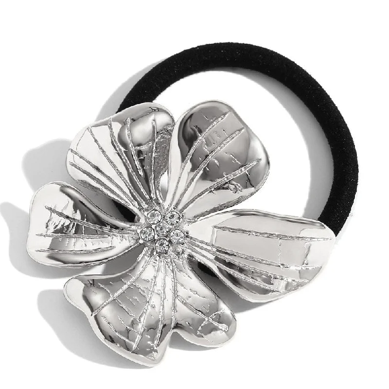 Flower with Diamond Hair Rope - Steel