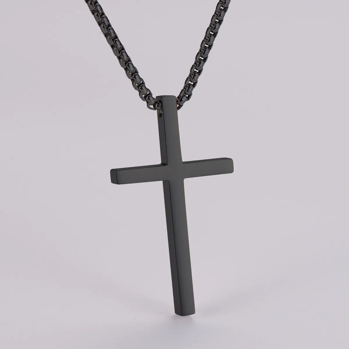 Natural Gemstone Necklaces-Simple Style Cross 304 Stainless Steel Polishing Men'S Pendant Necklace