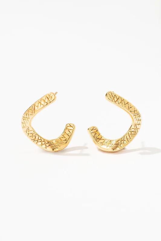 Black and Gold Earrings-Orla Gold Huggie Earrings