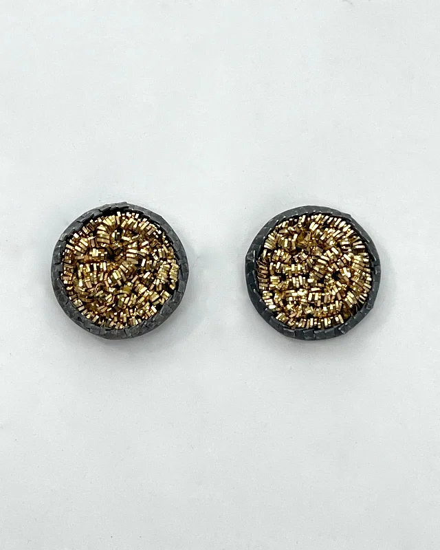 Diamond Earrings-Himatsingka Sparkler Golden Stud Earrings