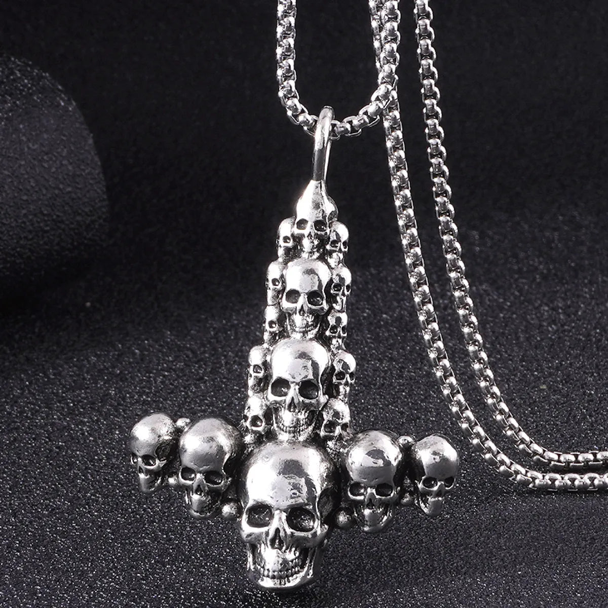 Cross Necklaces-Retro Cross Skull Alloy Men'S Pendant Necklace 1 Piece