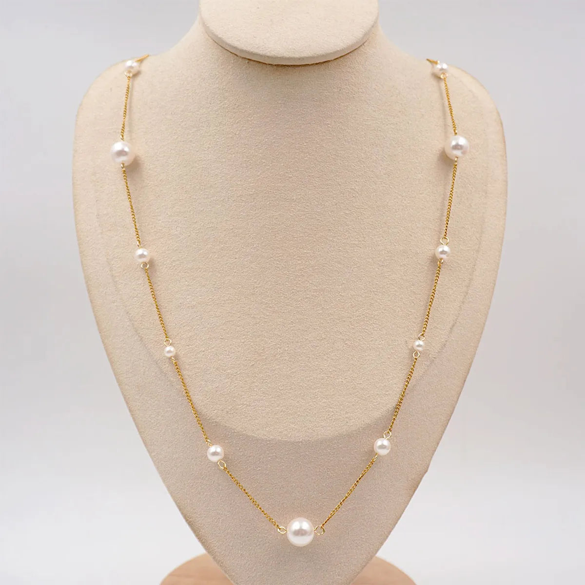 High Fashion Necklaces-Titanium Steel 18K Gold Plated Casual Simple Style Beaded Plating Solid Color Necklace