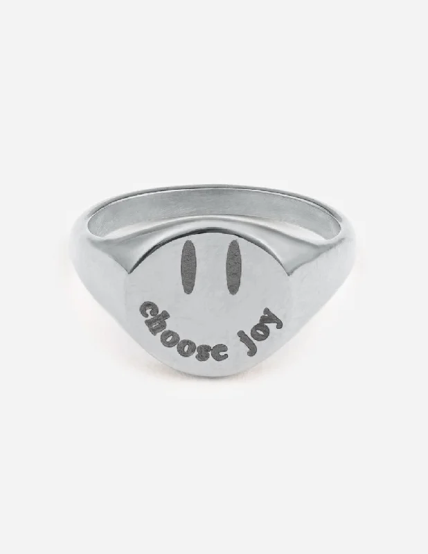 Round Cut Rings-Silver Choose Joy Ring