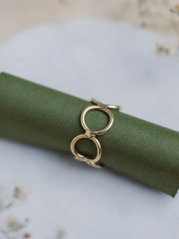 Statement Rings-Circles Brass Adjustable Ring (Anti Tarnish)