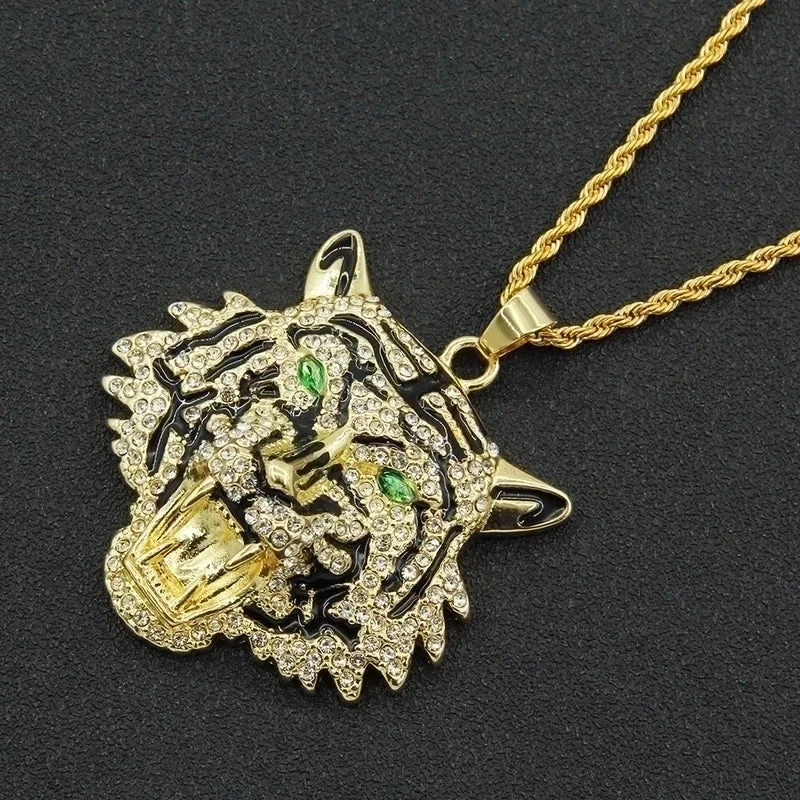 Custom Necklaces-Fashion Animal Alloy Diamond Men's Pendant Necklace