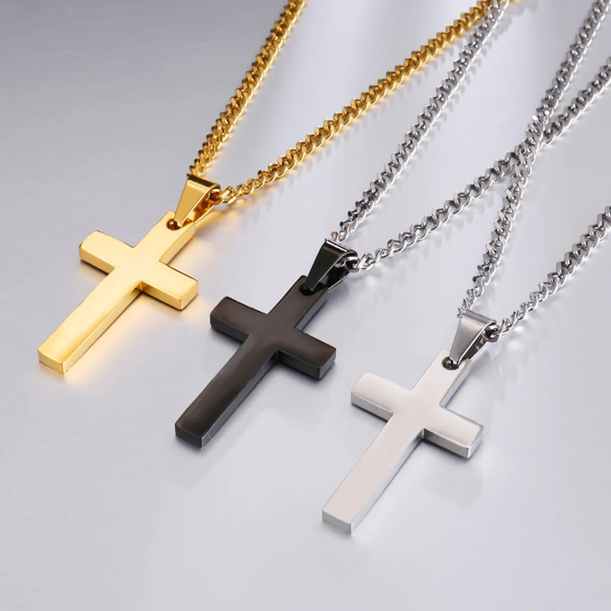 Bohemian Necklaces-Commute Cross 304 Stainless Steel Unisex