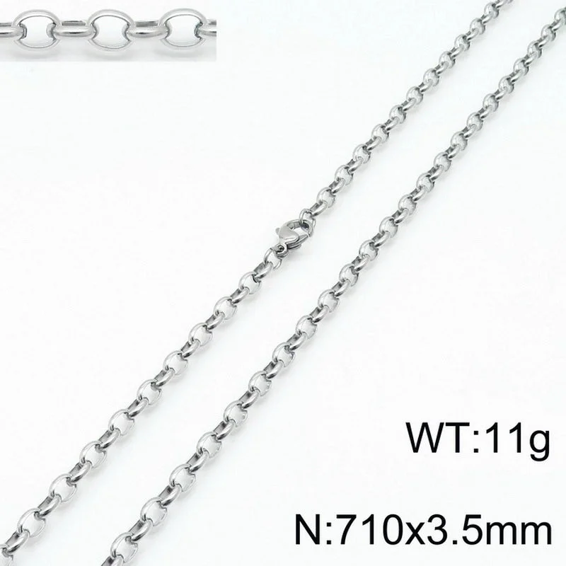 Steel Color 710 * 3.5mm = Necklace KN197300-Z