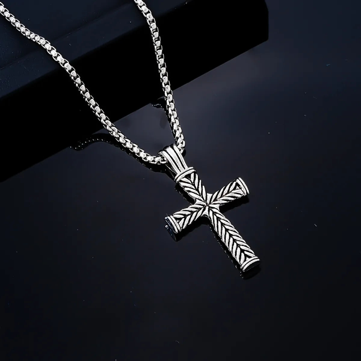 Trendy Pendant Necklaces-Hip-Hop Retro Vintage Style Cross 304 Stainless Steel Alloy Titanium Steel Silver Plated Unisex Pendant Necklace