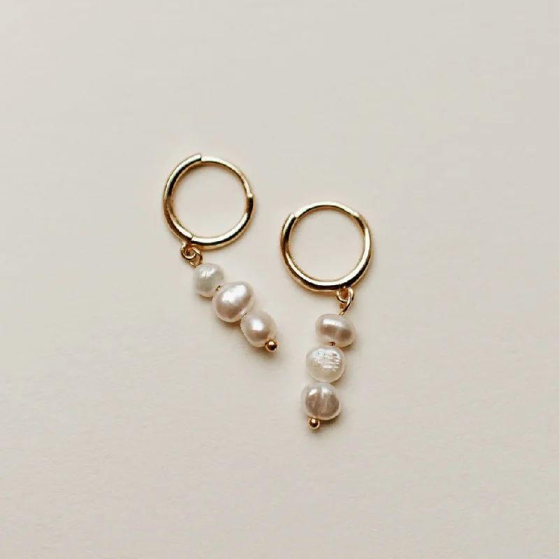 Gold Plated Earrings-Catalina Pearl Earrings