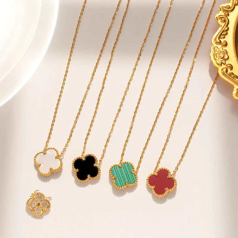 Zodiac Pendant Necklaces-Moderate Luxury Geometric Titanium Steel 18K Gold Plated Necklaces