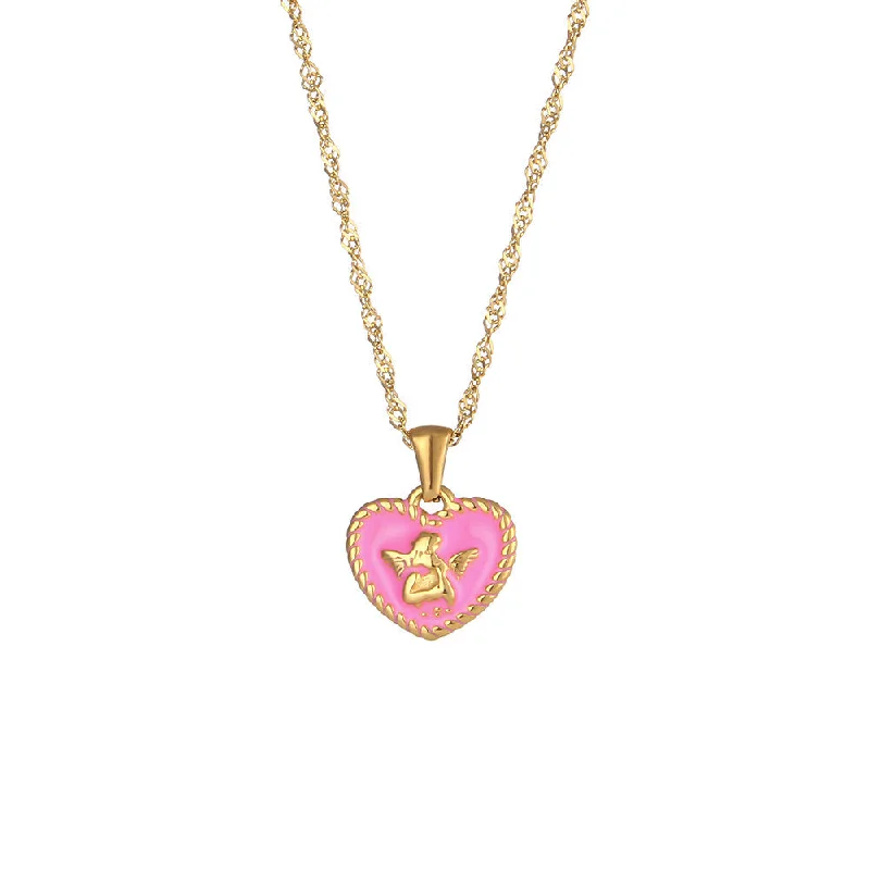 Love Angel Necklace - Pink