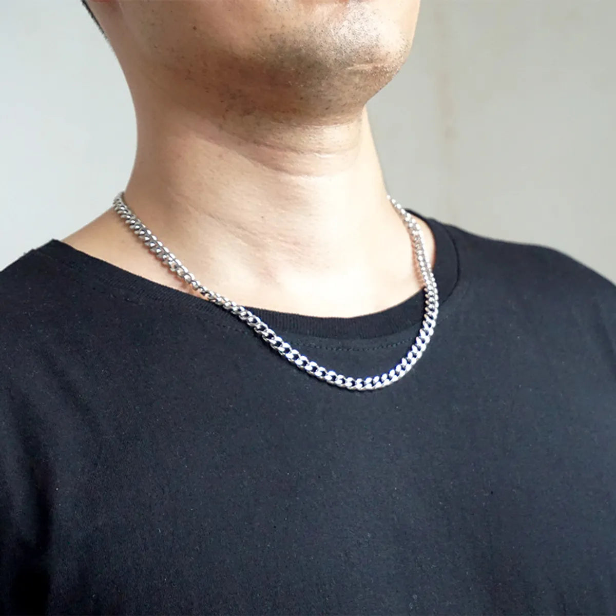 Titanium Steel Necklace (6.0mm Wide) (50cm Long)